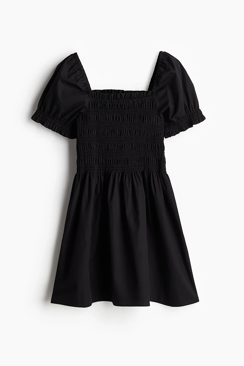 Smocked Poplin Dress