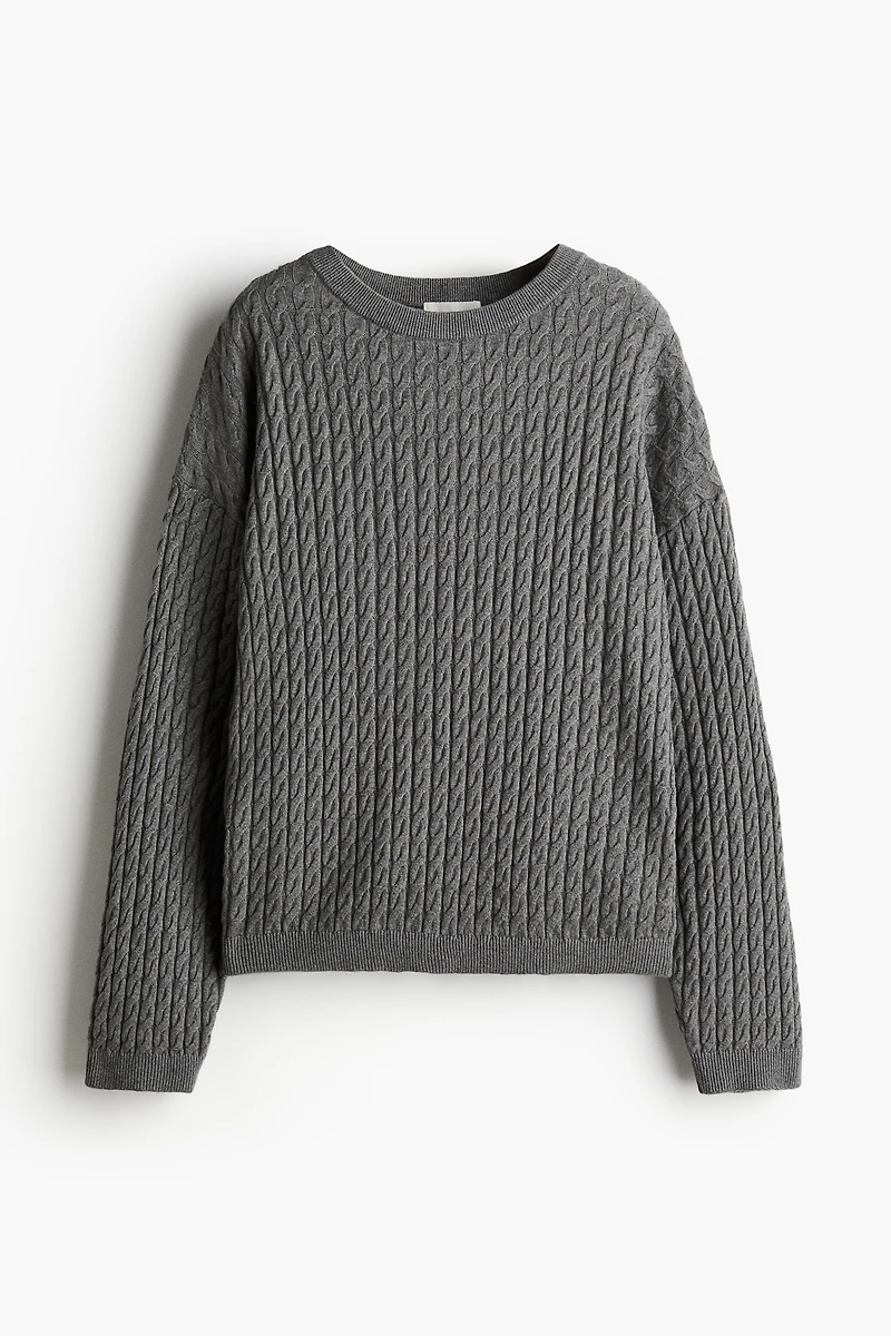Cable-Knit Cashmere-Blend Sweater
