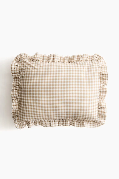 Ruffle-Trimmed Cotton Pillowcase