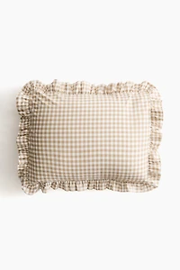 Ruffle-Trimmed Cotton Pillowcase