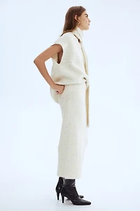 Jupe tube en tricot côtelé