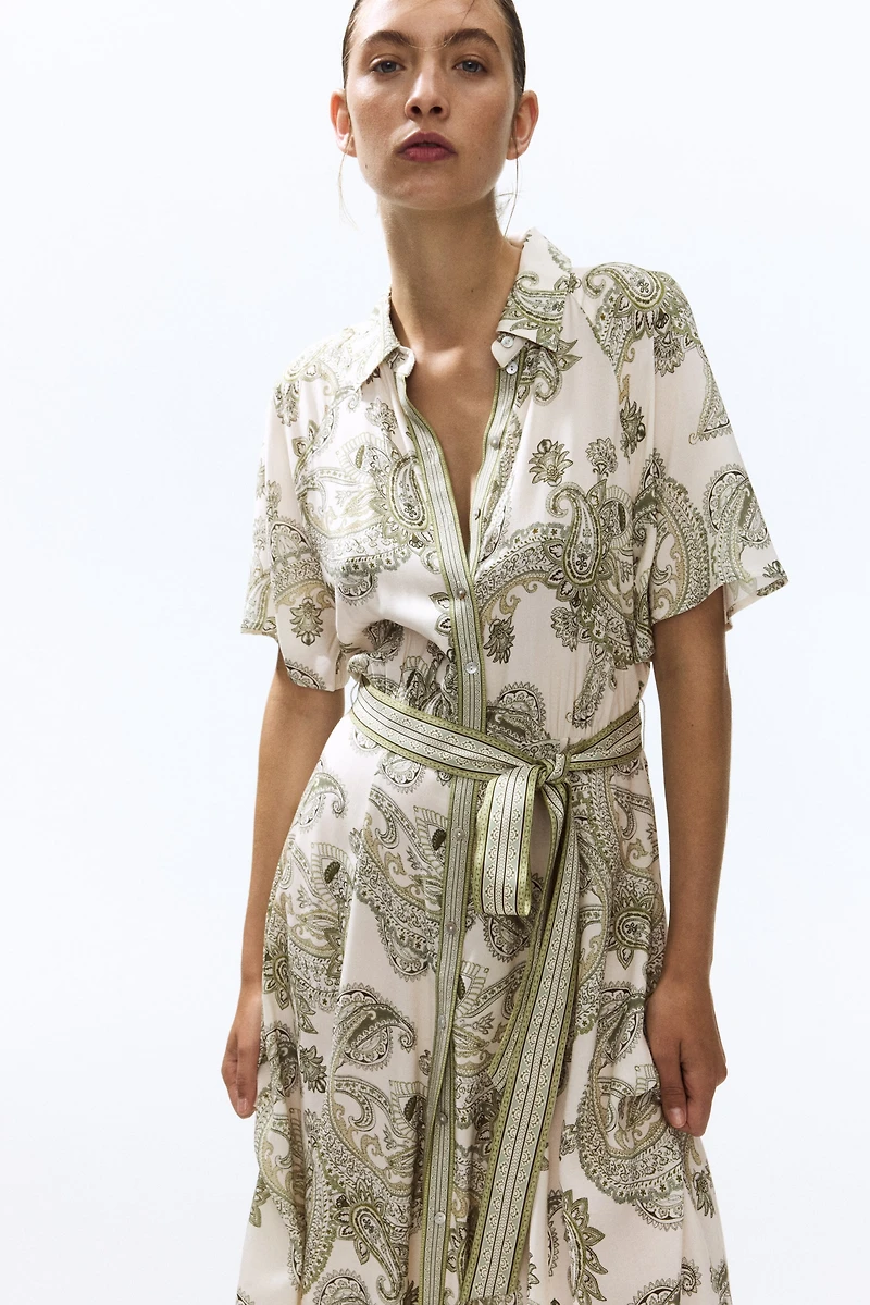 Tie-belt Shirt Dress