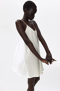 Button-Front Crêpe Dress