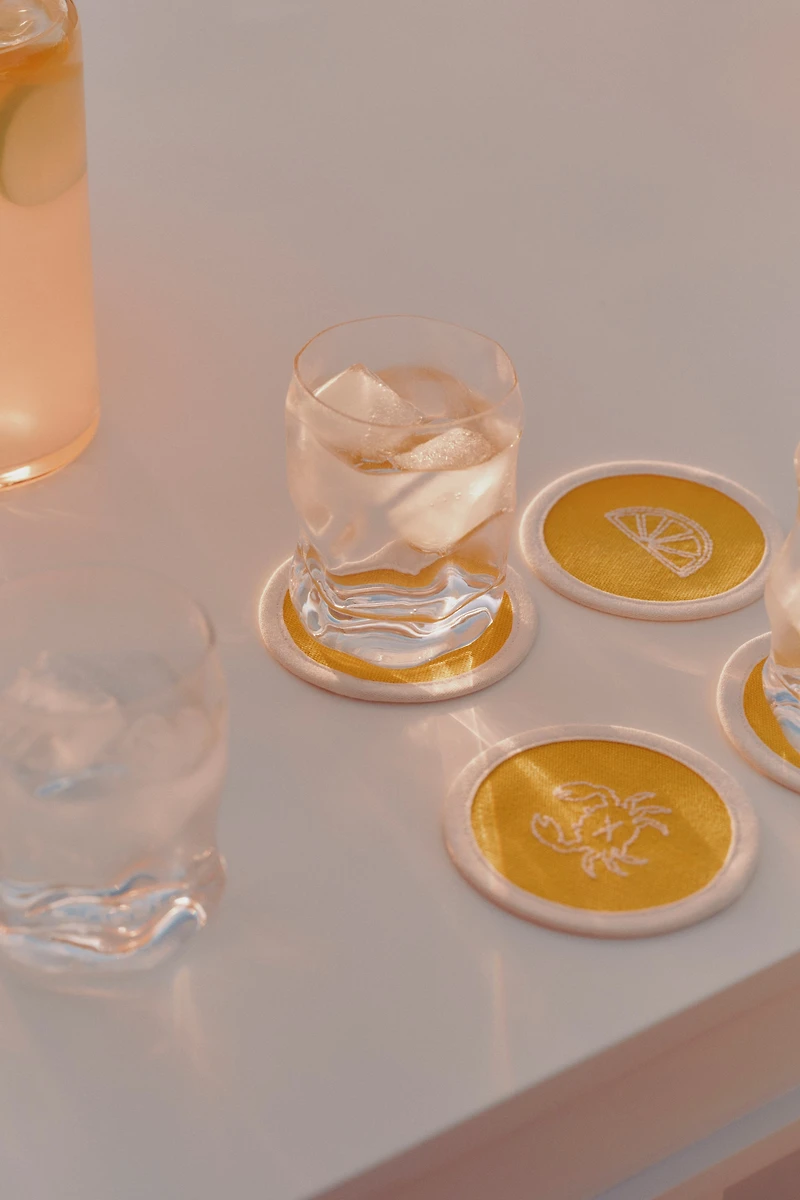 2-Pack Low Sculptural Glass Tumblers