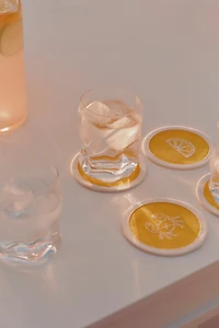 2-Pack Low Sculptural Glass Tumblers