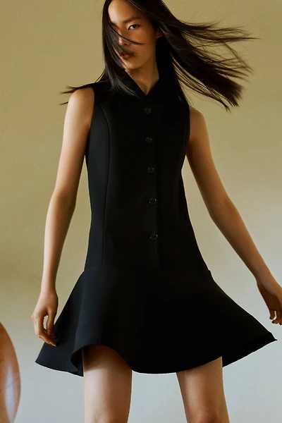 Robe droite avec jupe corolle