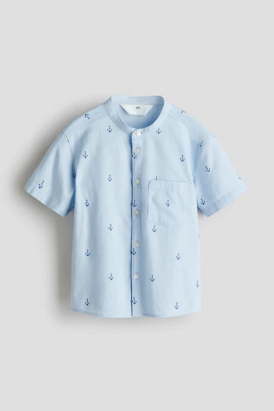 Band-Collar Shirt