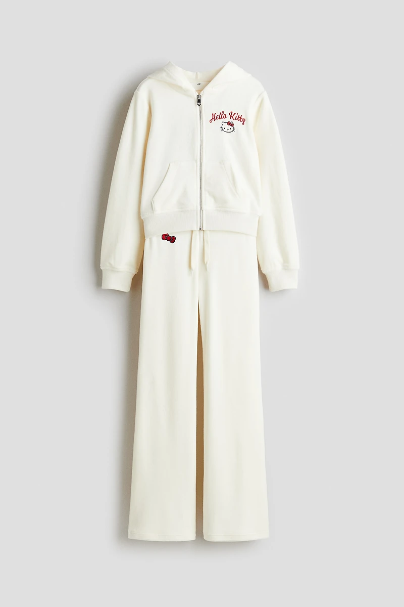 Ensemble 2 pièces en velours avec motifs