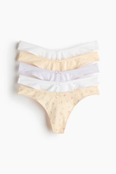 Lot de 5 culottes tanga en coton