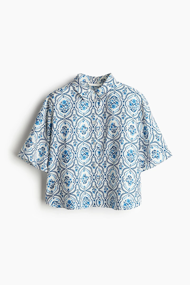 Chemise à manches courtes en sergé