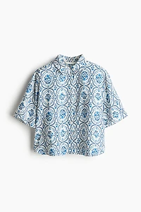 Chemise à manches courtes en sergé