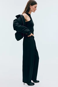 Barrel-Leg Ponte Pants