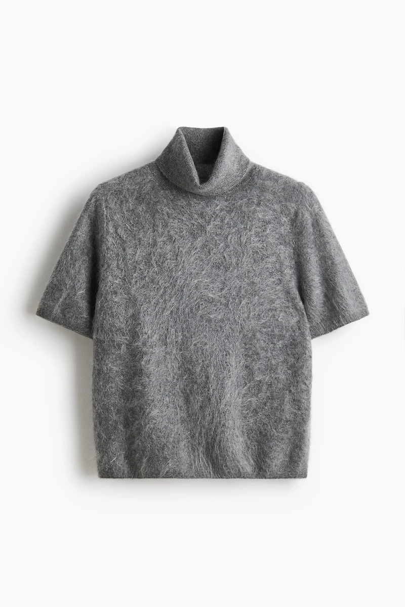 Brushed Cashmere Turtleneck Top