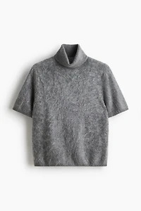 Brushed Cashmere Turtleneck Top