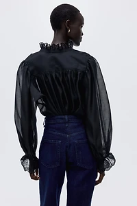 Blouse with Eyelet Embroidery