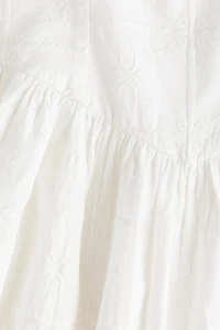 Embroidered Dress with Flared Skirt