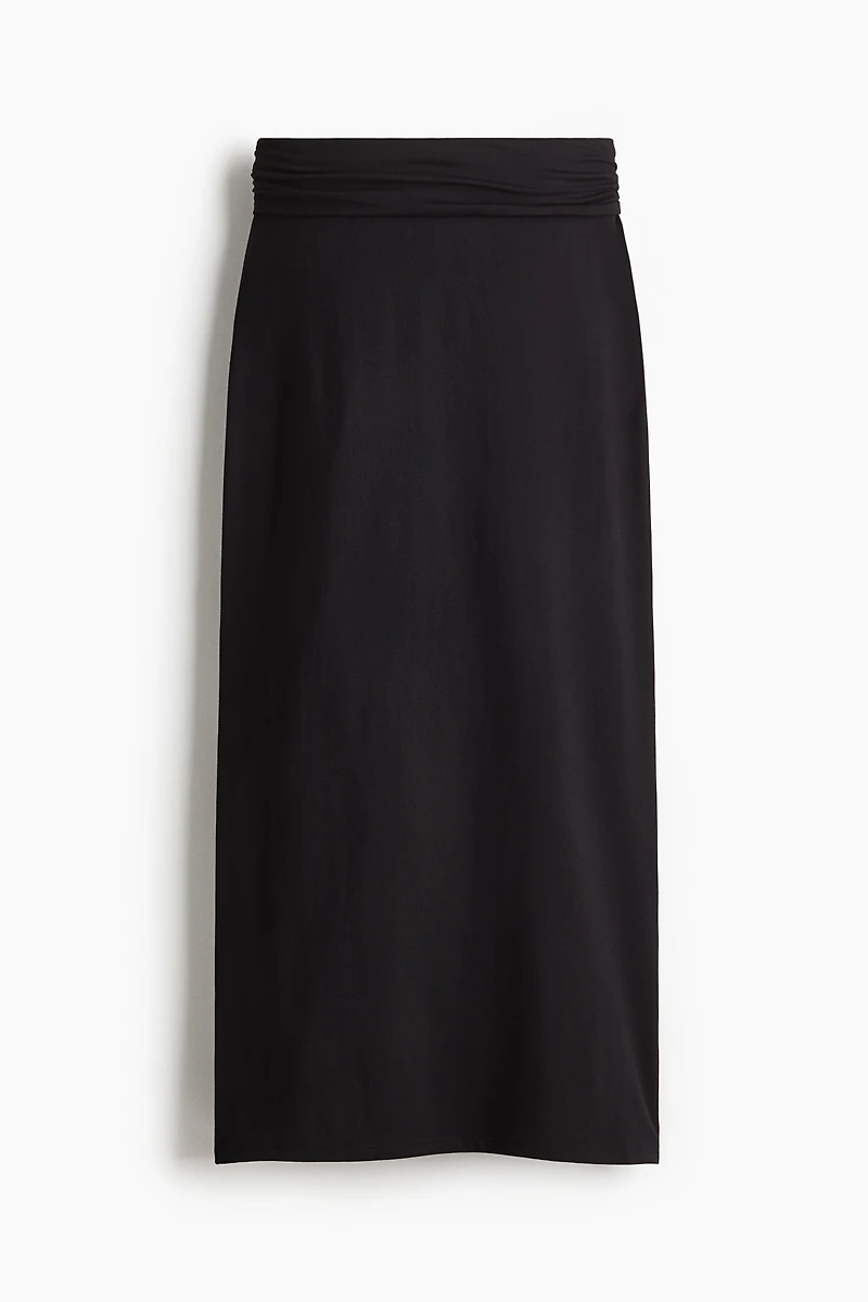 Foldover-Waist Maxi Skirt