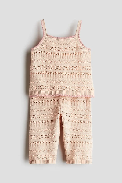 Ensemble 2 pièces en coton aspect fait au crochet