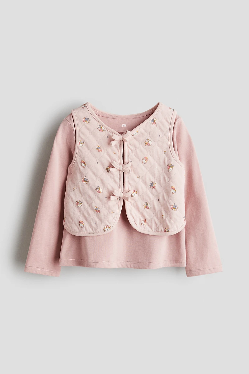 2-Piece Top and Vest Set