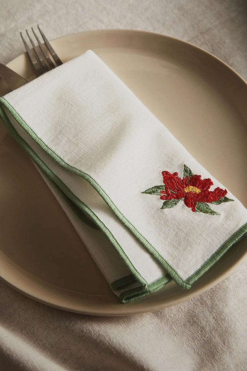4-pack Embroidered Napkins