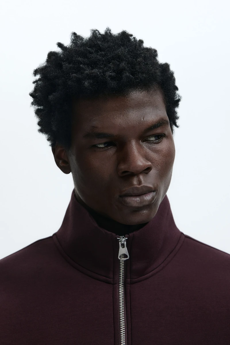 Loose Fit Zip-top scuba sweatshirt