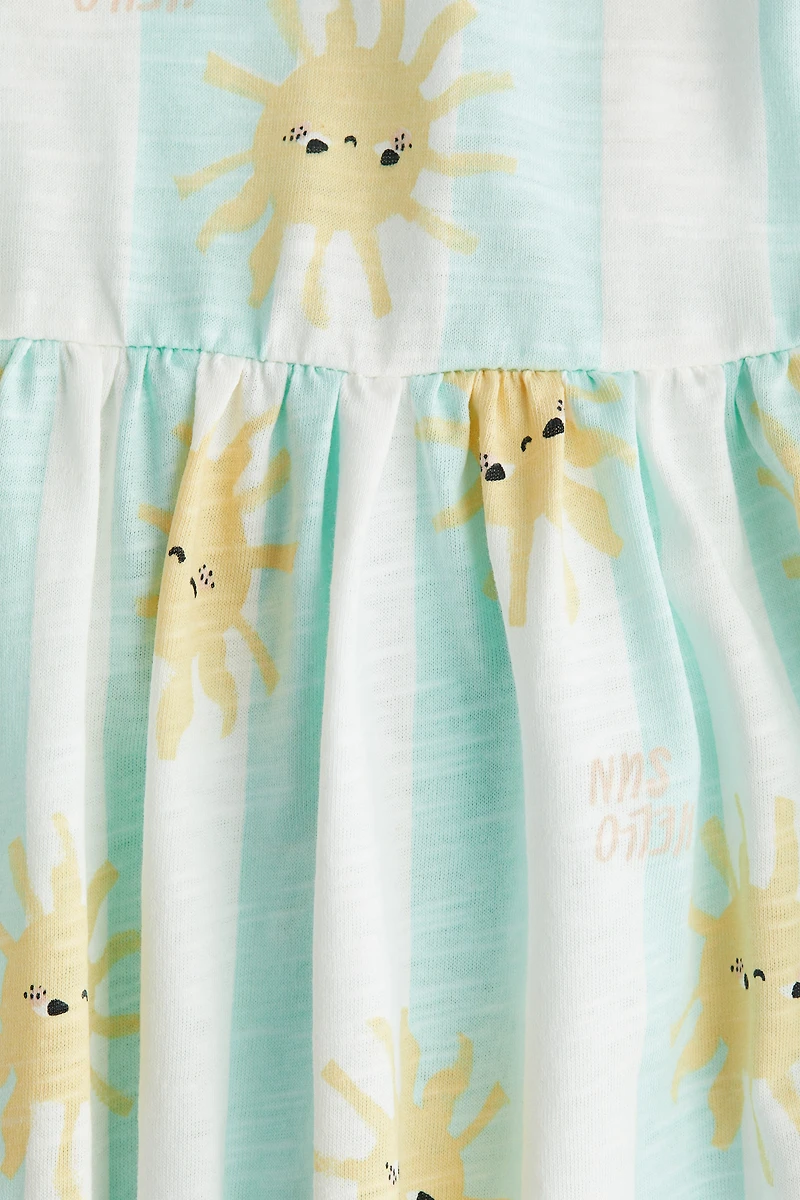 Flutter-Sleeved Cotton Dress