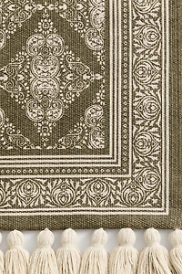 Patterned Rug with Fringe