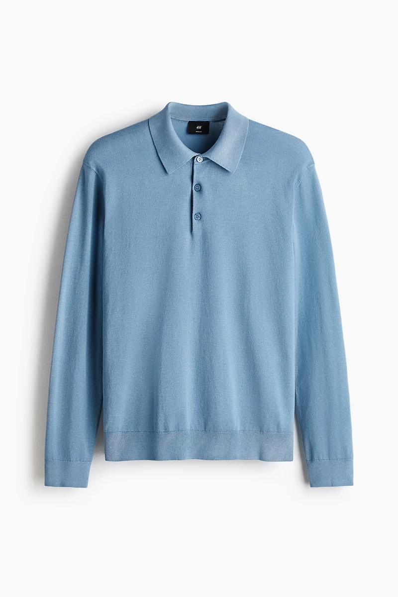 Regular-Fit Fine-Knit Polo Shirt