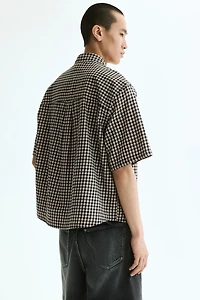 Chemise à manches courtes décontractée en coton