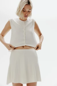 Jupe évasée en fin tricot