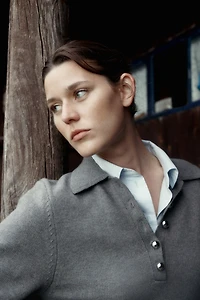 Fine-Knit Dress with Collar