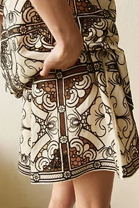 Embroidered Paper Bag Shorts