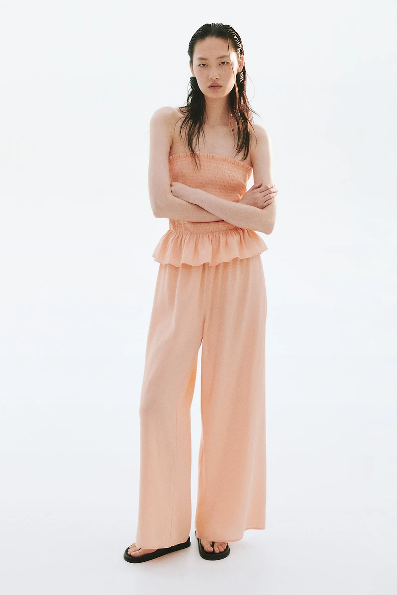 Smocked Bandeau Jumpsuit