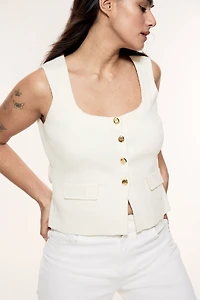 Gilet sans manches en fin tricot