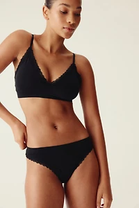 2-pack Seamless Lace-trimmed Thong Briefs