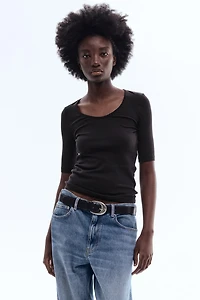 Scoop-Neck Pima Cotton Top