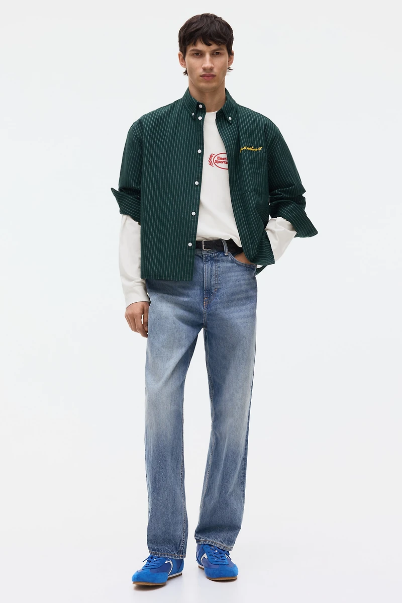 T-shirt imprimé ample avec manches longues