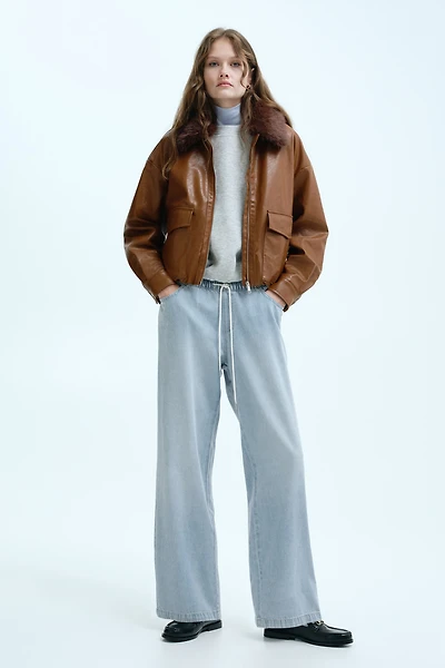 Pantalon en denim avec cordon de serrage