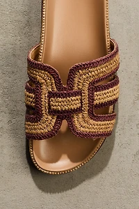 Sandales en paille tressée