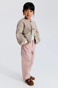 Cotton Twill Barrel-Leg Pants