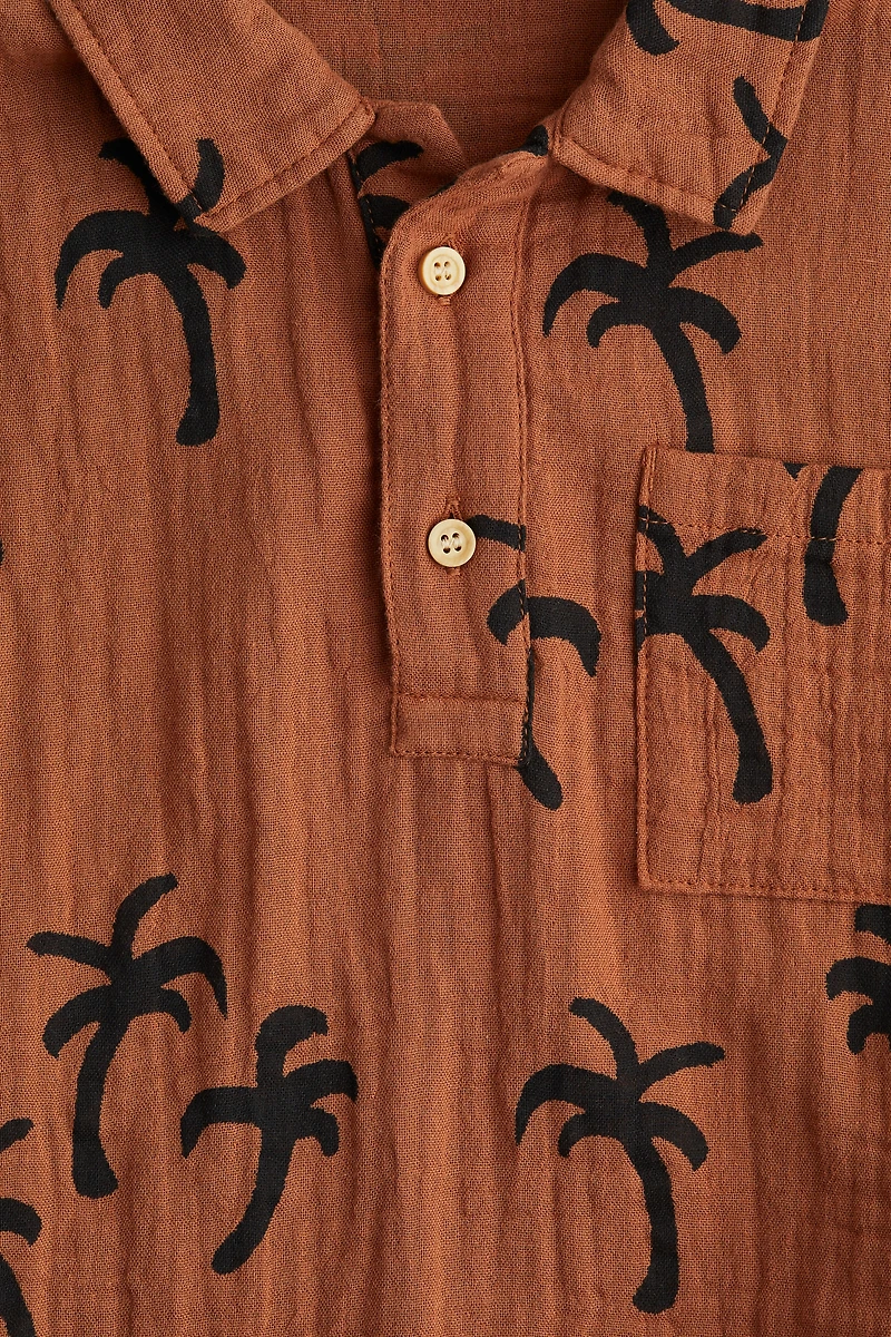 Cotton Muslin Pullover Shirt