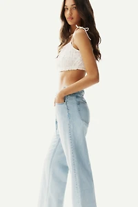 Paper-Bag Jeans with Belt