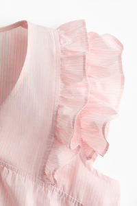 Frill-trimmed cotton poplin top