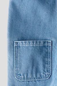 Printed Denim Overalls