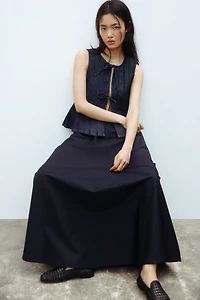 Tie-Detail Denim Vest