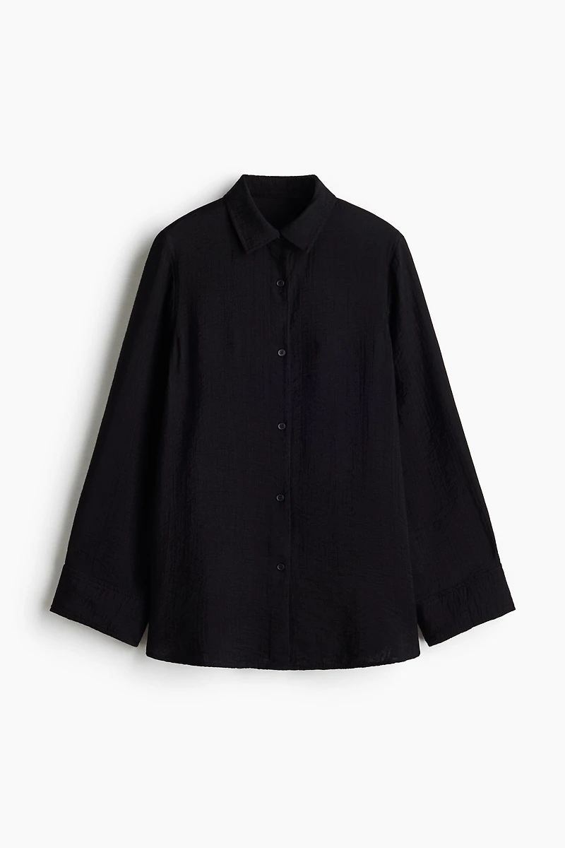Crinkled Viscose-Blend Shirt