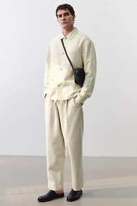 Regular-Fit Linen-Blend Overshirt