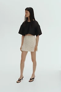 Beaded Crochet-Look Skirt