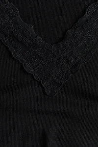 MAMA Ribbed V-Neck Top