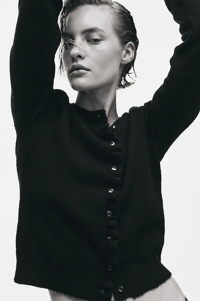 Ruffle-Trimmed Cardigan